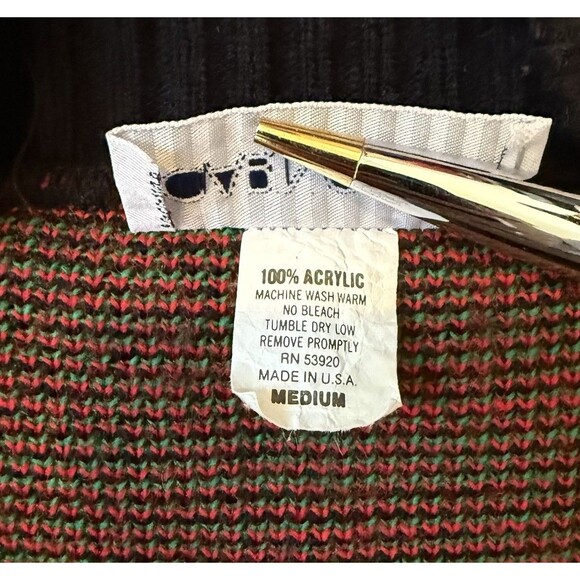 VTG Cabin Creek 90s Christmas Sweater Size Med Grannycore Cabincore - Picture 7 of 8
